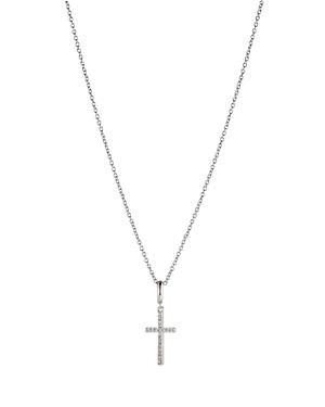 Nadri Elevate Pave Cross Pendant Necklace In Rhodium Plated, 16-18