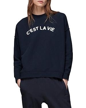 Whistles C Est La Vie Cotton Logo Sweatshirt