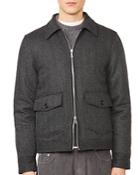 Officine Generale Submarine Wool & Cashmere Regular Fit Herringbone Coat