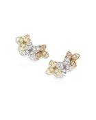 Pasquale Bruni 18k Rose, White & Yellow Gold Earrings With White & Champagne Diamonds