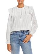 Aqua Cotton Pleated Blouse - 100% Exclusive