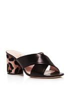 Kate Spade New York Denault Leather And Calf Hair High Heel Slide Sandals