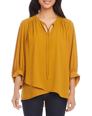 Karen Kane Crossover Hem Peasant Blouse