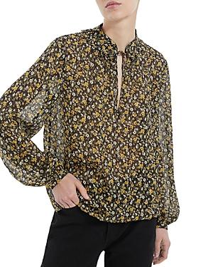 The Kooples Camo Flowers Metallic Blouse