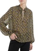 The Kooples Camo Flowers Metallic Blouse