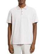 Theory Bron Striped Regular Fit Polo Shirt