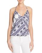 Olivaceous Bandana Print Crossover Halter Top