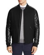 Theory Ferge Voedar Leather Sleeve Bomber Jacket - 100% Bloomingdale's Exclusive