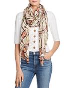 Tory Burch Poppies Bloom Oblong Scarf