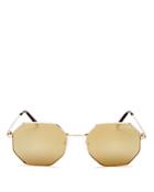 Quay On A Dime Mirrored Octagonal Sunglasses, 55mm