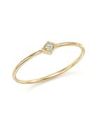 Zoe Chicco 14k Yellow Gold Diamond-shape Ring With Diamond