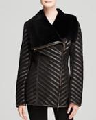 Maximilian Shearling Lamb Jacket With Leather Inserts