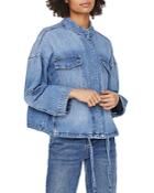Vero Moda Drawstring Hem Jean Jacket In Medium Blue