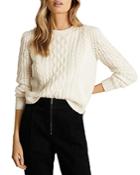 Reiss Amelie Cropped Cable Knit Sweater