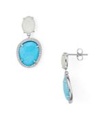 Nadri Isola Chalcedony With Reconstituted Turquoise Doublet Drop Earrings