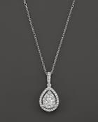 Diamond Teardrop Pendant Necklace In 14k White Gold, .60 Ct. T.w.