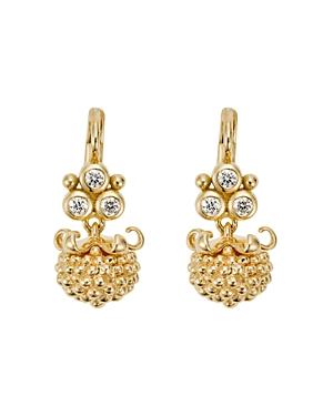 Temple St. Clair 18k Yellow Gold Mini Pod Drop Earrings With Diamonds