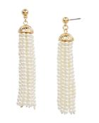 Aqua Imitation Pearl Tassel Drop Earrings - 100% Exclusive