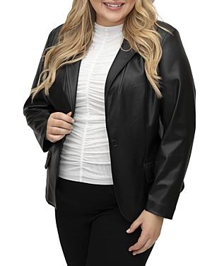 Maree Pour Toi Plus Faux Leather Blazer