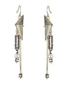 Alexis Bittar Simulated Pearl & Crystal Chain Drop Earrings
