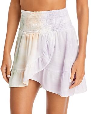 Surf Gypsy Tie Dye Smocked Mini Skirt Swim Cover Up