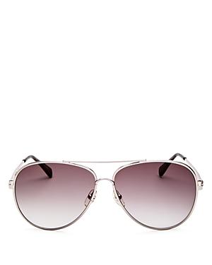 Longchamp Roseau Family Brow Bar Aviator Sunglasses, 55mm