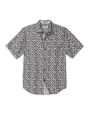 Tommy Bahama Tropical Tiles Islandzone Silk Blend Geo Print Regular Fit Button Down Camp Shirt