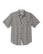 Tommy Bahama Tropical Tiles Islandzone Silk Blend Geo Print Regular Fit Button Down Camp Shirt