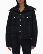 Helmut Lang Knit Collar Denim Trucker Jacket