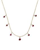 Bloomingdale's Ruby & Diamond Droplet Statement Necklace In 14k Yellow Gold, 16 - 100% Exclusive