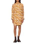 Sandro Naturels Filipa Ruffled Neck Floral Woven Mini Dress