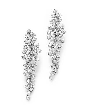Cascade Diamond Drop Earrings In 14k White Gold, 2.55 Ct. T.w.