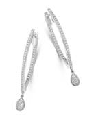 Bloomingdale's Diamond Inside Out Charm Hoop Earrings In 14k White Gold, 1.0 Ct. T.w. - 100% Exclusive