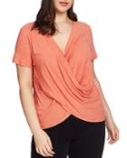 1.state Plus Short-sleeve Draped Top