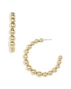 Aqua Large Ball Open Hoop Earrings In Gold Tone - 100% Exclusive