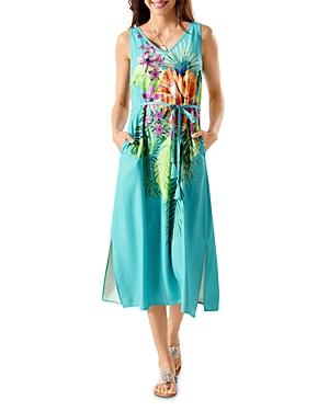 Tommy Bahama Kayo Island Floral Print Silk Midi Dress