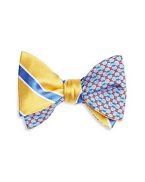 Brooks Brothers Double Sided Stripe/raft Self Tie Bow Tie