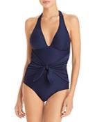 Shoshanna Textured Tied One Piece Swimsuit