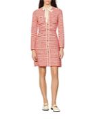 Sandro Edmee Tie Collar Tweed Dress