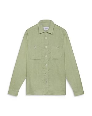 Wax London Whiting Linen Regular Fit Button Down Overshirt