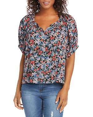 Karen Kane Plus Short Sleeve Peasant Top