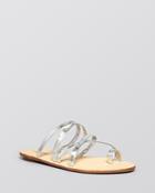 Loeffler Randall Flat Strappy Slide Toe Ring Sandals - Sarie