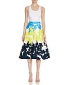 Milly Floral Pleated Skirt