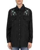 The Kooples Beaded Floral Shirt