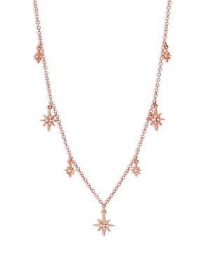 Graziela Gems 14k Rose Gold Diamond Starburst Dangle Statement Necklace, 20
