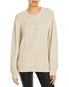 See By Chloe Cable Knit Button Shoulder Sweater