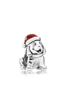Pandora Charm - Sterling Silver & Enamel Christmas Puppy, Moments Collection