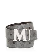 Mcm Claus Engraved Logo Buckle Reversible Belt