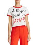 Alice And Olivia X The Beatles Rylyn Embroidered Ringer Tee