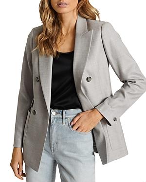 Reiss Finn Double Breasted Twill Jacket